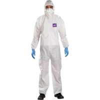 AlphaTec Microchem&reg; 3-Piece Chemical Resistant Coveralls with Hood, 2X-Large, White Equipex