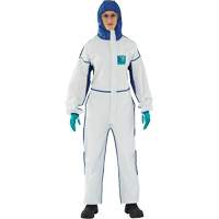 AlphaTec 1800 Comfort 3-Piece Coveralls, Large, Blue/White, Microporous/SMS Equipex