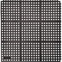 Tapis antifatigue &agrave; imbrication Cushion-Ease 550, &agrave; fentes, 3' x 3' x 3/4", Noir, Caoutchouc Equipex