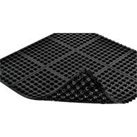Tapis antifatigue &agrave; imbrication Cushion-Ease 550, &agrave; fentes, 3' x 3' x 3/4", Noir, Caoutchouc Equipex