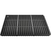 Tapis antifatigue &agrave; imbrication Cushion-Ease 550, &agrave; fentes, 3' x 3' x 3/4", Noir, Caoutchouc Equipex