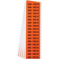 &eacute;tiquette de tension pour conduit  460 Volts , 1/2" x 2-1/4", &eacute;toffe/Vinyle, Anglais Equipex
