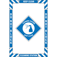Trousse de marquage du sol ?Cleaning Station? (poste de nettoyage), Adh&eacute;sif, Anglais avec pictogramme Equipex