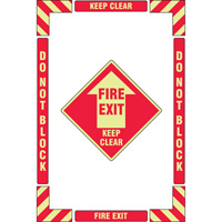 Trousse de marquage du sol ?Fire Exit? (sortie de secours), Adh&eacute;sif, Anglais avec pictogramme Equipex