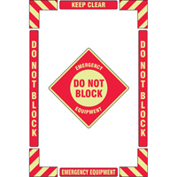 Trousse de marquage du sol ?Emergency Equipment? (&eacute;quipement durgence), Adh&eacute;sif, Anglais avec pictogramme Equipex