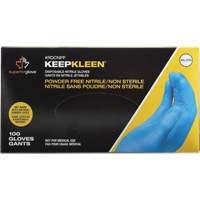 Gants jetables KeepKleen, Petit, Nitrile, 2,8 mil, Sans poudre, Bleu Equipex