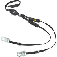 Longe utilitaire &agrave; amortisseur d'&eacute;nergie V-Series, 6', Point d'ancrage &agrave; Crochet mousqueton, Crochet mousqueton aux jambes, Nylon Equipex