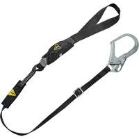 Longe utilitaire &agrave; amortisseur d'&eacute;nergie V-Series, 6', Point d'ancrage &agrave; Crochet d'armature, Crochet mousqueton aux jambes, Nylon Equipex