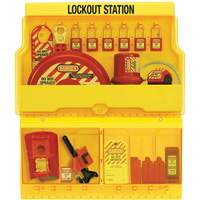 Standard Valve & Electrical Deluxe Lockout Station, Thermoplastic Padlocks, 32 Padlock Capacity, Padlocks Included Equipex