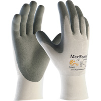 ATG MaxiFoam&reg; Premium Seamless Knit Gloves, Large, Nitrile Coating, 15 Gauge, Nylon Shell Equipex