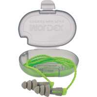 Alphas Reusable Earplugs, Corded/Uncorded, Bulk - Plastic Case, 27 dB NRR, One-Size Equipex