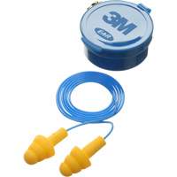 Bouchons d'oreilles pr&eacute;moul&eacute;s E-A-R Ultrafit, Avec cordon, Paire - Boîtier en plastique, 25 dB NRR, Taille unique Equipex