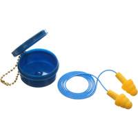 Bouchons d'oreilles pr&eacute;moul&eacute;s E-A-R Ultrafit, Avec cordon, Paire - Boîtier en plastique, 25 dB NRR, Taille unique Equipex