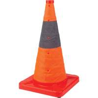 Collapsible Traffic Cone, 18" H, Orange Equipex