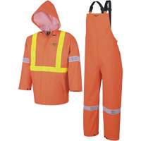 R85 Element FR FR 3-Piece Safety Rain Suit, PVC, Small, High-Visibility Orange Equipex