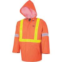 R85 Element FR FR 3-Piece Safety Rain Suit, PVC, Small, High-Visibility Orange Equipex
