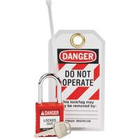 Nylon Safety Lockout Padlock & Tag Kit, 3 Components Equipex