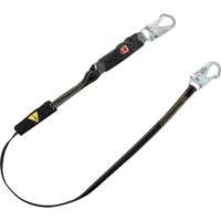 Longe &agrave; amortisseur d'&eacute;nergie pour le soudage V-Series, 6', Point d'ancrage &agrave; Crochet mousqueton, Crochet mousqueton aux jambes, Kevlar/M&eacute;tal/Nylon Equipex