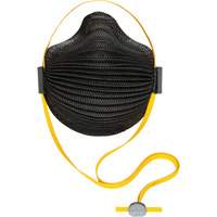 Masques jetables AirWave de la s&eacute;rie M noirs avec SmartStrap et bride compl&egrave;te en mousse, N95, Certifi&eacute; NIOSH, Moyen/grand Equipex
