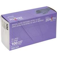 Gants jetables de calibre m&eacute;dical, 2T-Grand, Nitrile, 6 mils, Sans poudre, Noir, Classe 2 Equipex