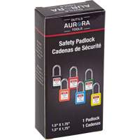 Lock for Lockouts, Safety Padlock, Keyed Different, Thermoplastic, 1-1/2" Width Equipex