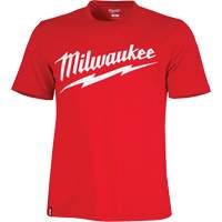 Chandail &agrave; manches courtes tr&egrave;s r&eacute;sistant avec logo Milwaukee, Hommes, Petit, Rouge Equipex