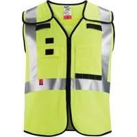 Breakaway Mesh Safety Vest, Black/High Visibility Lime-Yellow, Medium/Small Equipex