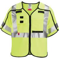 Breakaway Mesh Safety Vest, Black/High Visibility Lime-Yellow, Medium/Small Equipex