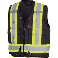 6692BK Veste de s&eacute;curit&eacute; pour arpenteur, Noir, Moyen, Polyester Equipex
