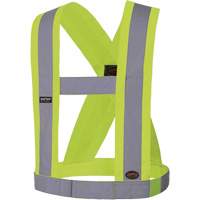 5492 4" Wide Adjustable Safety Sash, Meets/Exceeds CSA Z96 Class 2 - Level 2, High Visibility Lime-Yellow, Silver Reflective Colour, One Size Equipex