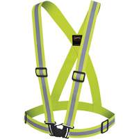 5497 Safety Sash, High Visibility Lime-Yellow, Silver Reflective Colour, One Size Equipex