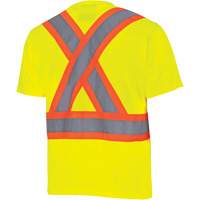 6991 Bird's-Eye Safety Shirt, Polyester, 3X-Large, High Visibility Lime-Yellow Equipex