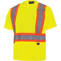 6991 Bird's-Eye Safety Shirt, Polyester, 3X-Large, High Visibility Lime-Yellow Equipex