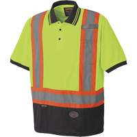 6987 Polo de s&eacute;curit&eacute; en il-de-perdrix, Polyester, T-petit, Jaune lime haute visibilit&eacute; Equipex