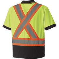 6987 Polo de s&eacute;curit&eacute; en il-de-perdrix, Polyester, T-petit, Jaune lime haute visibilit&eacute; Equipex