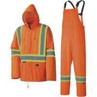 5598 Combinaison de pluie imperm&eacute;able et l&eacute;g&egrave;re, Polyester/PVC, Petit, Orange haute visibilit&eacute; Equipex