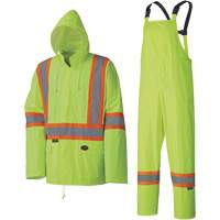 5599 Combinaison de pluie imperm&eacute;able et l&eacute;g&egrave;re, Polyester/PVC, T-petit, Jaune lime haute visibilit&eacute; Equipex