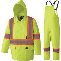 5609 Combinaison de pluie imperm&eacute;able 210D, Polyester/PVC, T-petit, Jaune lime haute visibilit&eacute; Equipex