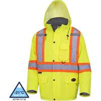 5031 Waterproof Quilted Safety Parka, High Visibility Lime-Yellow, Small Equipex