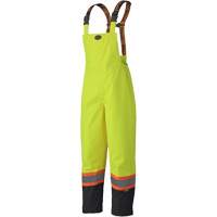 5405 300D Trilobal Ripstop Waterproof Bib Pants, Polyester, X-Small, High Visibility Lime-Yellow Equipex
