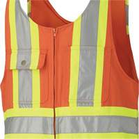 6617Z Safety Overalls with Leg Zippers, Poly-Cotton, 36, High Visibility Orange Equipex