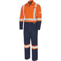 7702BB Combinaison de s&eacute;curit&eacute; FR-Tech 2 tons, Taille 36, Bleu marin/Orange, 10 cal/cm² Equipex