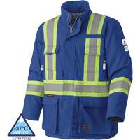 5523 Flame-Resistant Safety Parka, Small, Royal Blue, 58 cal/cm² Equipex
