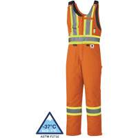 5534A Flame-Resistant Quilted Safety Overalls, Small, Orange Equipex