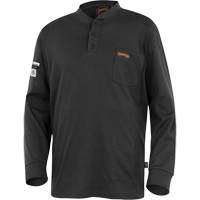 332 Chandail Henley en tricot interlock ignifuge, Petit, Noir Equipex