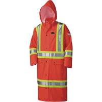 5896 Flame Resistant Waterproof Long Coat, Small, High Visibility Orange Equipex
