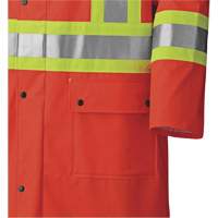 5896 Flame Resistant Waterproof Long Coat, Small, High Visibility Orange Equipex
