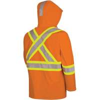5880 Manteau de pluie ignifuge et protection contre les &eacute;clats d'arc &eacute;lectrique, T-petit, Orange haute visibilit&eacute;, 10 cal/cm² Equipex