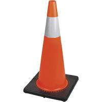 183N C&ocirc;ne de s&eacute;curit&eacute; flexible de premi&egrave;re qualit&eacute;, 28", Orange, Bande(s) r&eacute;fl&eacute;chissante(s) 4" Equipex