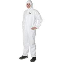 2055 Disposable Coveralls, Small, White, Microporous Equipex